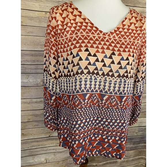 Lucky Brand Womens Small Blouse V Neck Keyhole - Picture 4 of 9